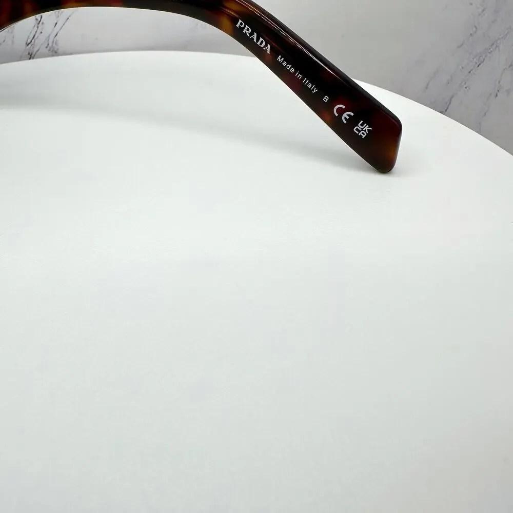 New PRADA Sunglasses Brown Root Tortoise Square Men's Plaque Logo - Picture 9 of 16